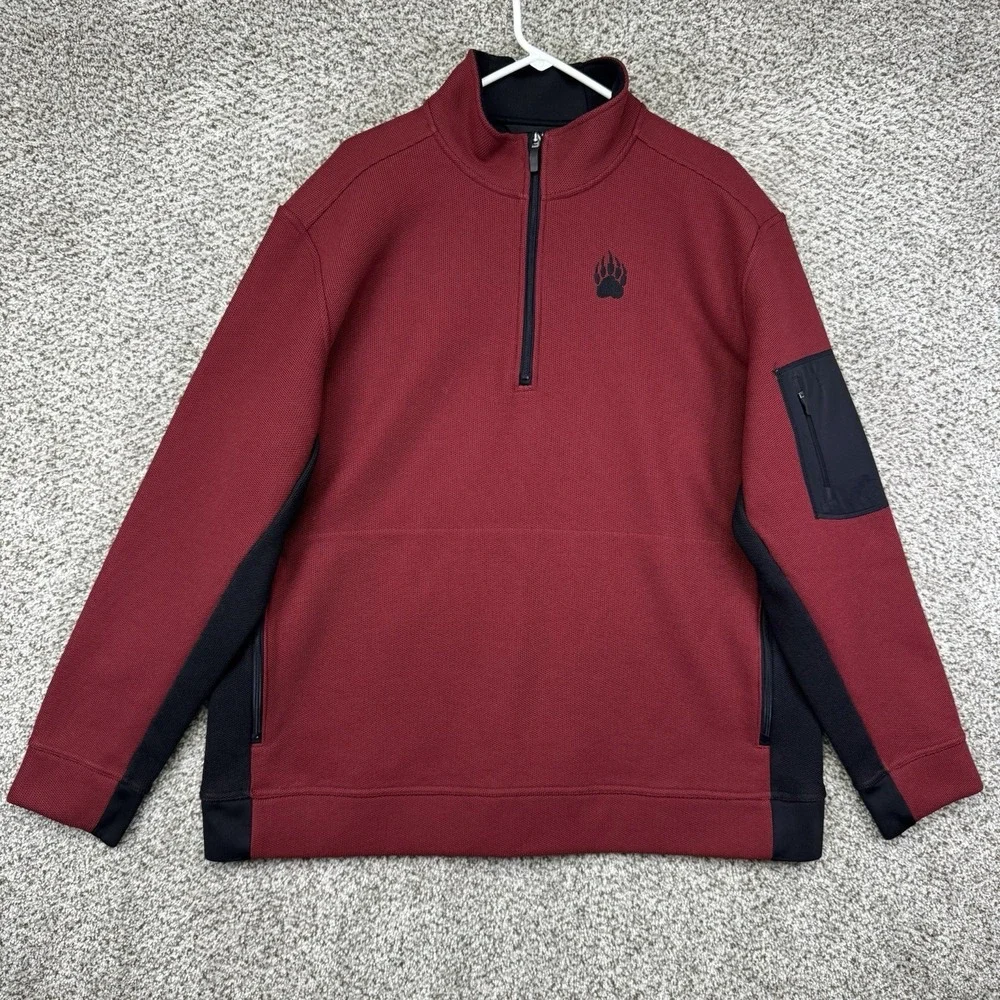 Alaskan Hardgear Gravel Tec Fleece Men's 2XL‎ XXL 1/4 Zip Pullover Jacket Red